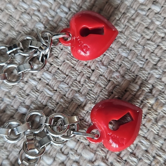 🚫SOLD🚫 Christian Dior Red and Silver Necklace Trotter Logo ❤️ - Picture 3 of 4